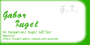 gabor kugel business card